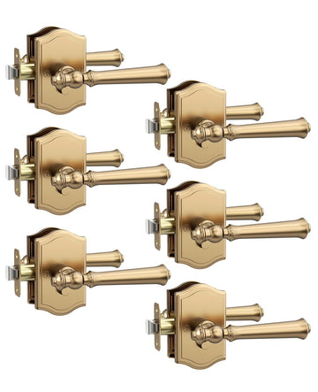 6 Pack Champagne Bronze Privacy Interior Door Handles