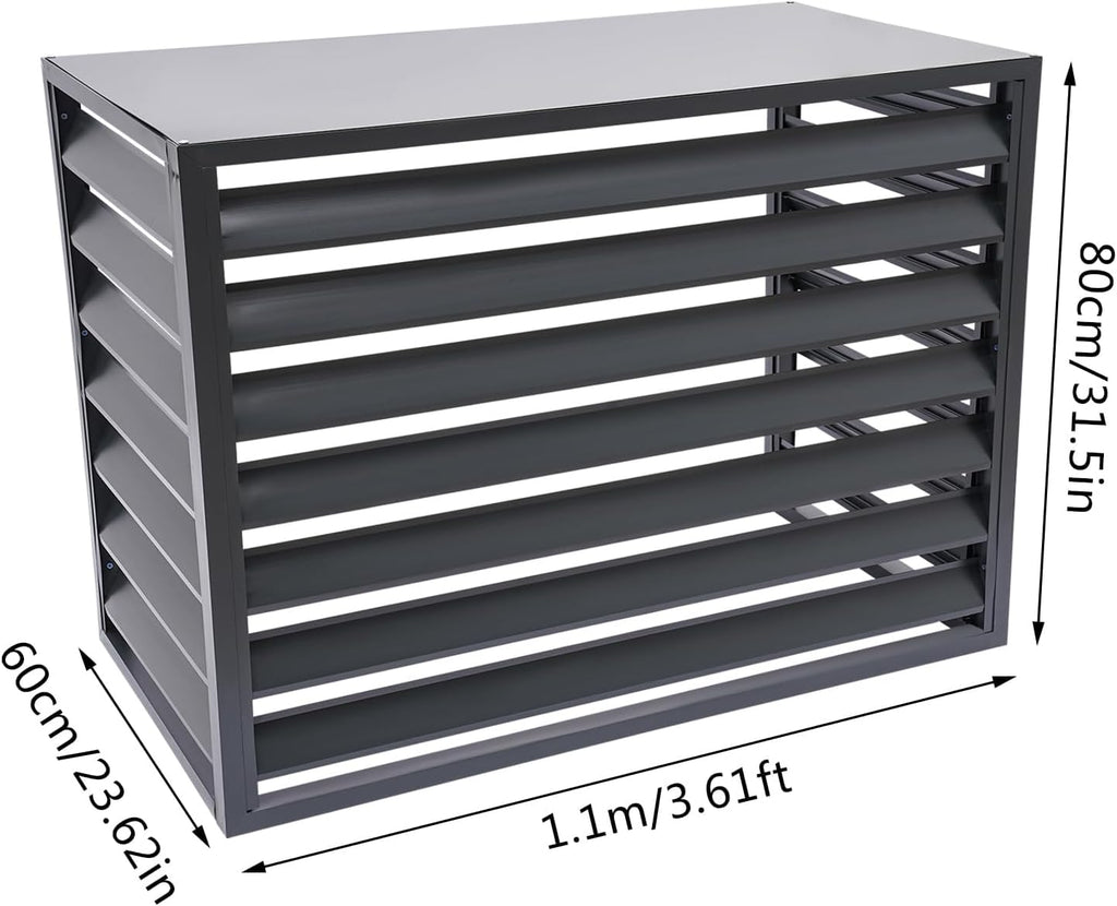 Aluminum Alloy Air Conditioner Privacy Fence, Freestanding Outdoor AC Screen Cover, Weatherproof Rust-Proof