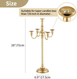 Tall Candelabra Candle Holder 2 Pcs 28in Floor Candlestick Holders Taper Candle Holders Gold 5 Arm Candelabras Candle