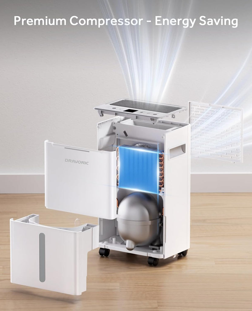 21 Pints Dehumidifier for Basement - 1500 Sq.ft Dehumidifiers for Home, Bedroom & Bathroom with Continuous Drain Hose
