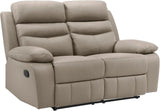 64" W Manual Reclining Loveseat, Top Grain Leather Match Reclining Love Seat, Home Theater Seating