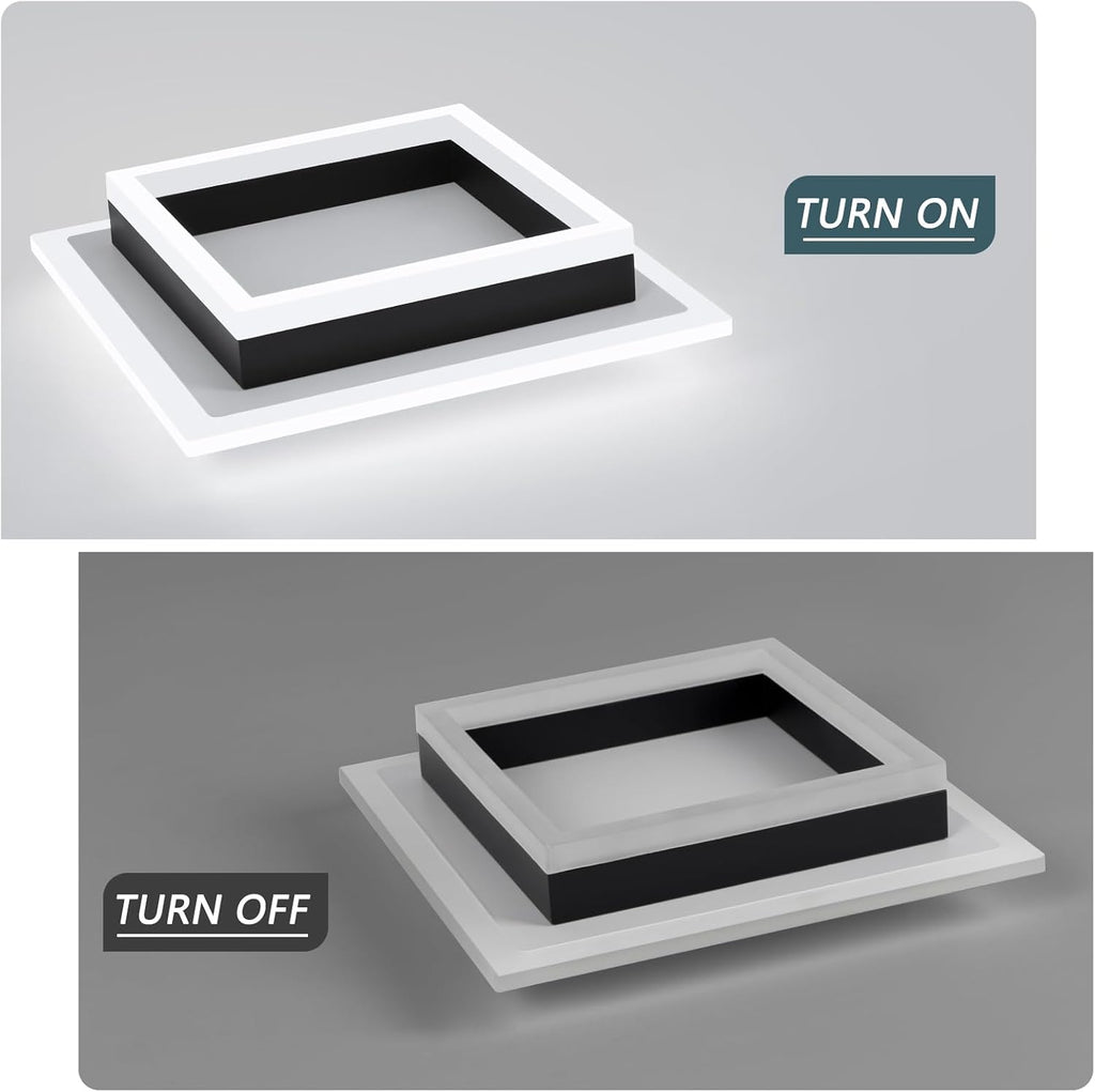 32W Modern LED Ceiling Light, Small Flush Mount Light Fixture, 6500K Cold White Ceiling Lamp, Square Hallway Lighting