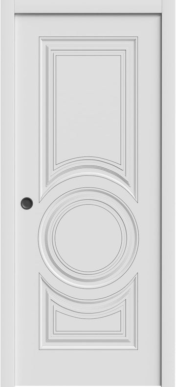Sliding Pocket Door 36 x 84 inches | LUX 7855 White Enamel | Kit Rail Hardware | Solid Wood Interior