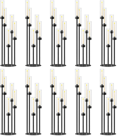 35inch 10pcs Black Candelabra Centerpieces for Tables 5 Arms Wedding centerpieces for Decorations