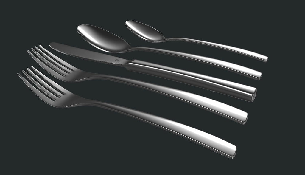 Modern Sleek Silverware Set - 18/10 Stainless Steel Flatware Set for Elegant Dining - Dishwasher Safe Cutlery Set