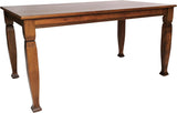 Milford 60" Solid Wood Dining Table, 3 Inch Offset Paneled Apron, 3" Turned Decorative Legs, Water Resistant Finish
