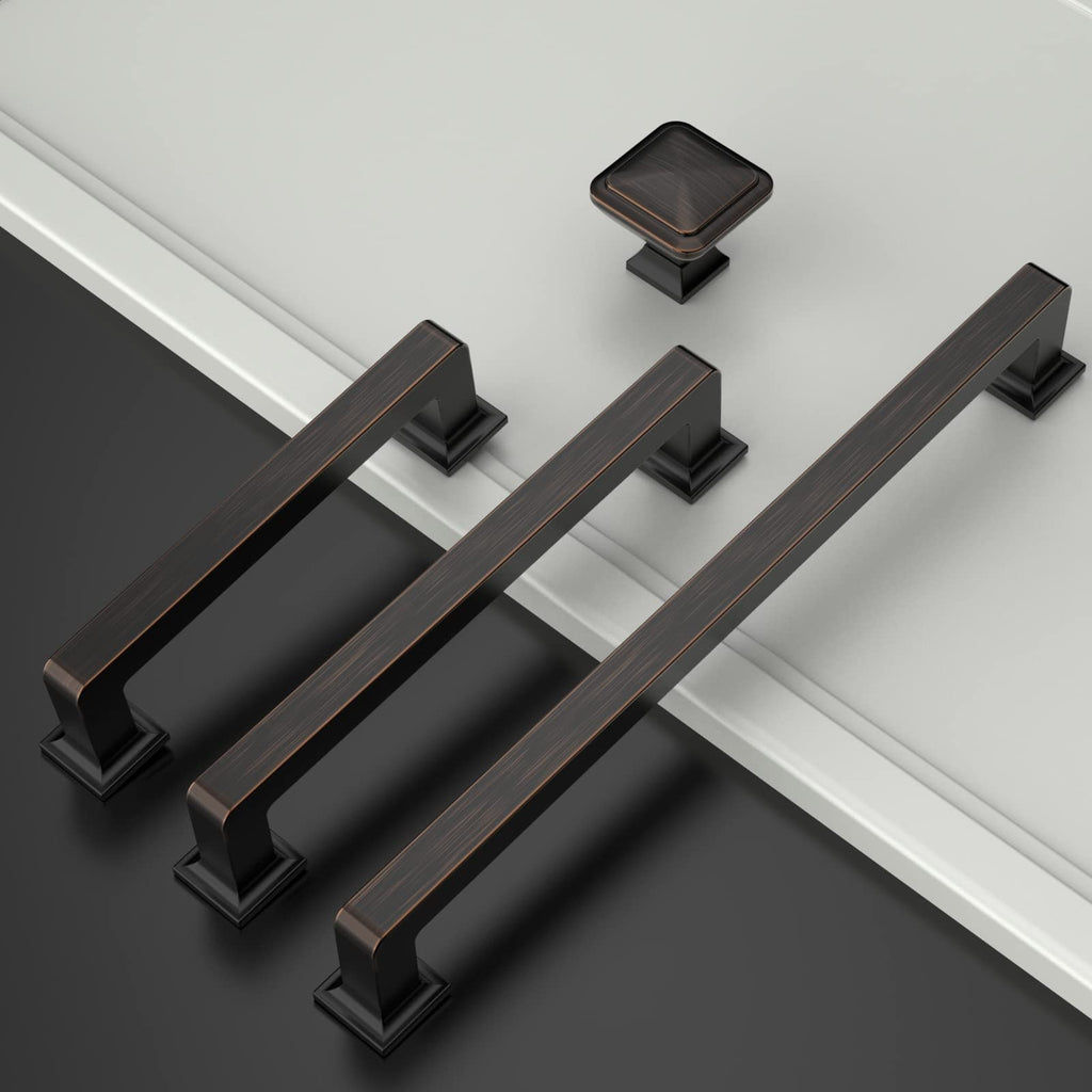 10 Pack Oil Rubbed Bronze Cabinet Pulls 4 Inch Hole Centers Kitchen Cabinet Handles Cabinet Hardware Kitchen Handles