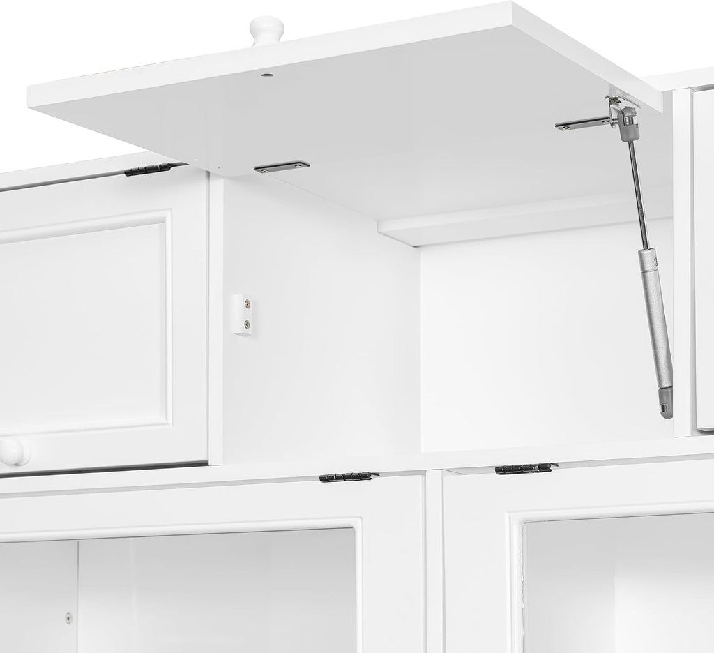 Twin Murphy Bed with TV Stand and Storage, Solid Wood Construction - White, Space-Saving Design