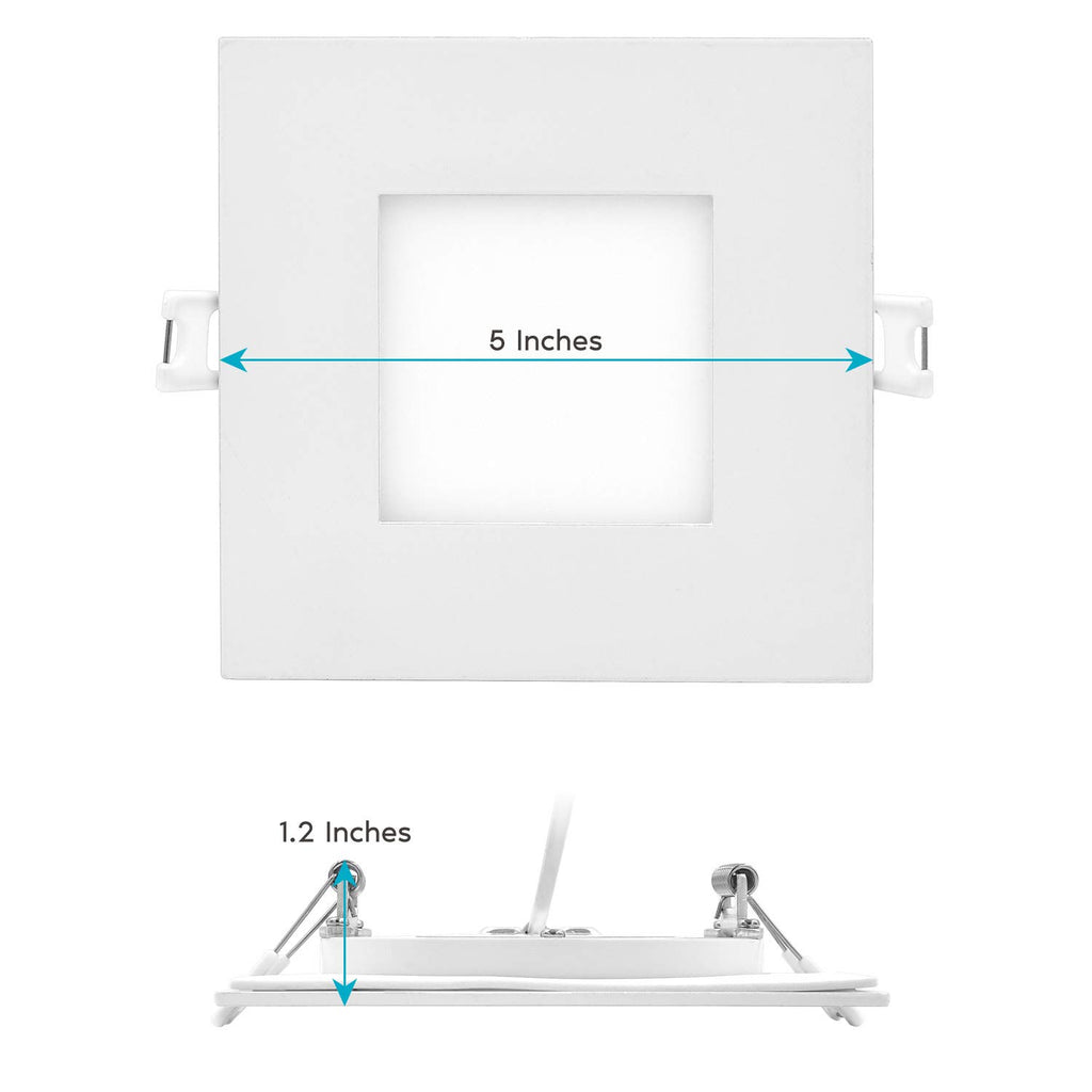 4 Inch Ultra Thin Square LED Recessed Lighting (4 Pack)
