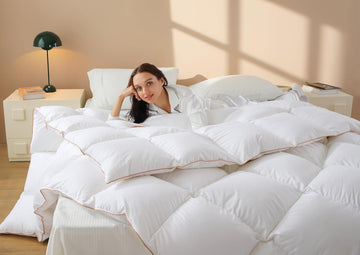 Down Comforter King - All Season Medium Weight Fluffy White Duvet Insert, Warm Feather Bedding, Soft