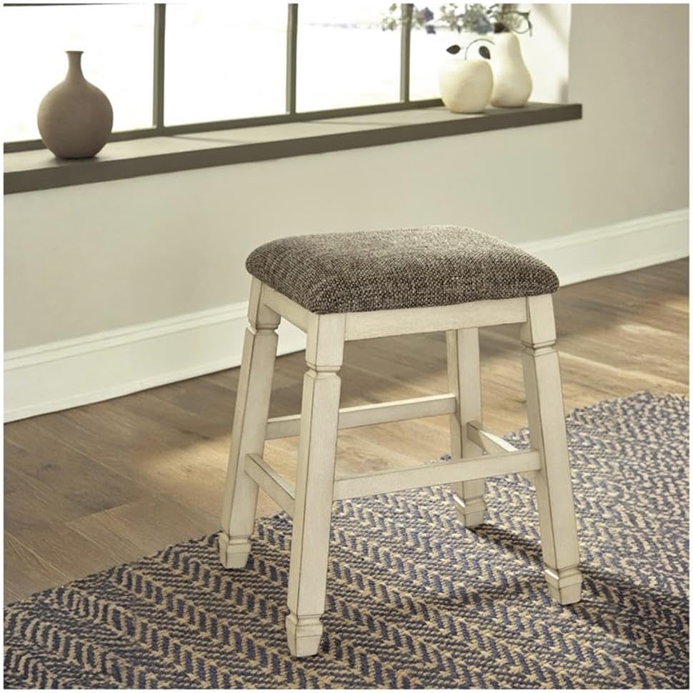 Bolanburg Farmhouse 24" Counter Height Upholstered Barstool, 2 Count, Whitewash