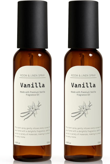 Vanilla Fragrance Room Spray, Long-Lasting Room Freshener and Kitchen, Air Freshener Spray, Odor Eliminator, 2 x 4.06 - Set of 2
