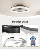 Smart Ceiling Fans with Light and Remote,20'' Low Profile Ceiling Fan with 6-Speed & Dimmable LED, Alexa/APP Home Voice Control, App, Reversible Airflow, App Timer, for Bedroom (Black) A101-B0F18MM3RG