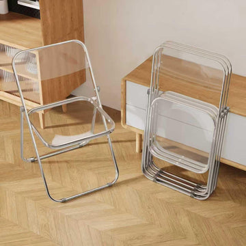 4 Pack Acrylic Folding Chair, Clear