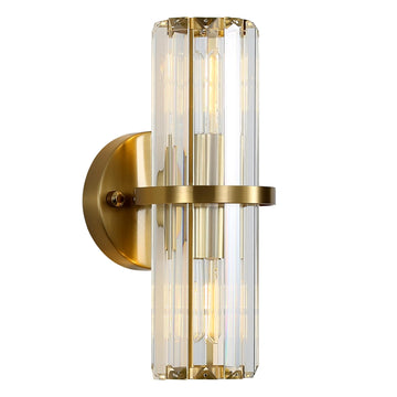 Gold Crystal Wall Sconces 11.8-Inch Modern Luxury Bathroom Sconces Light