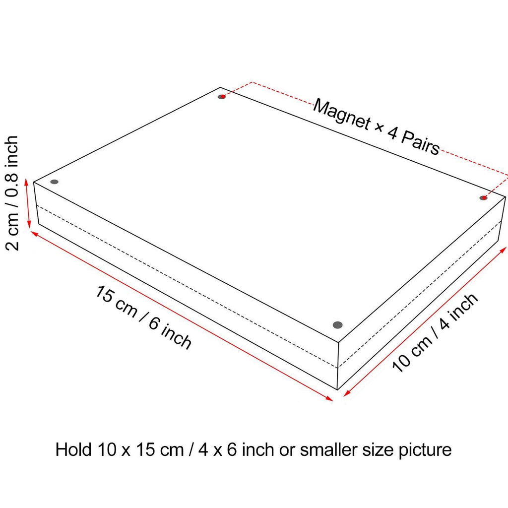 4x6 Inches Acrylic Picture Frame, Double Sided Clear Frameless Photo Frame with Magnetic Desktop Transparent