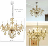 Modern Elegant K9 Crystal Chandelier 8 Lights, Cognac Crystal Ceiling Pendant Light Fixture Candle Style E12 Base for Living Room Bedroom Hallway (8 Lights) A110-B09BM57CVN