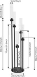 5 Arm Candelabra Set of 4 with Acrylic Lampshades, 41.3 Inch Tall Candelabra Centerpieces for Table, Metal Floor