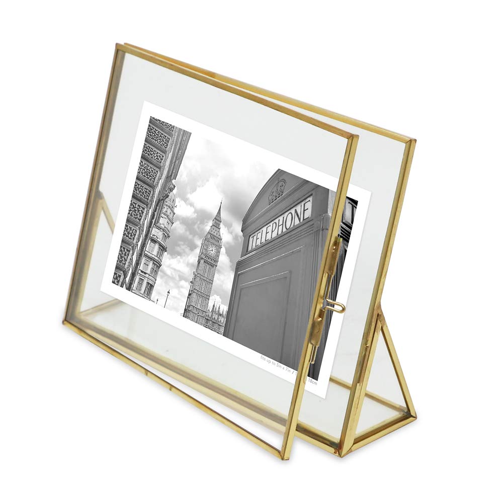 Jacobs 5x7 Gold Horizontal Floating Photo Frame ClaspLock