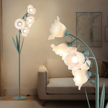 5 Light Flower Floor Lamp,3 Color Temperatures, LED Arc Floor Lamp with Foot Switch,Cute Floral Stan