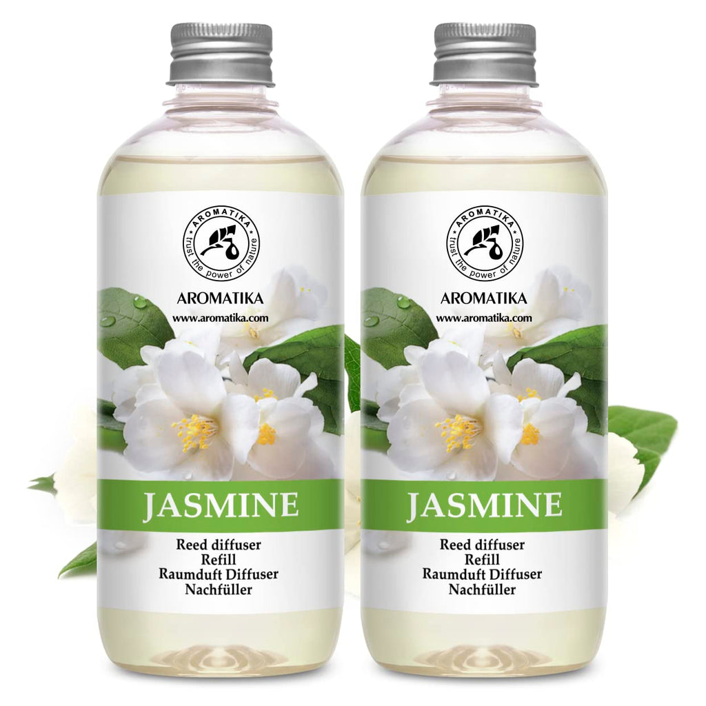 Reed Diffuser Refill With Jasmine Essential Oil 34 Fl Oz - 2x500ml - Fragrance Oil - Room Freshener - Floral