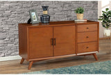 Flynn 58" Mahogany and Okoume Veneer Sideboard with Wine Storage, Chestnut