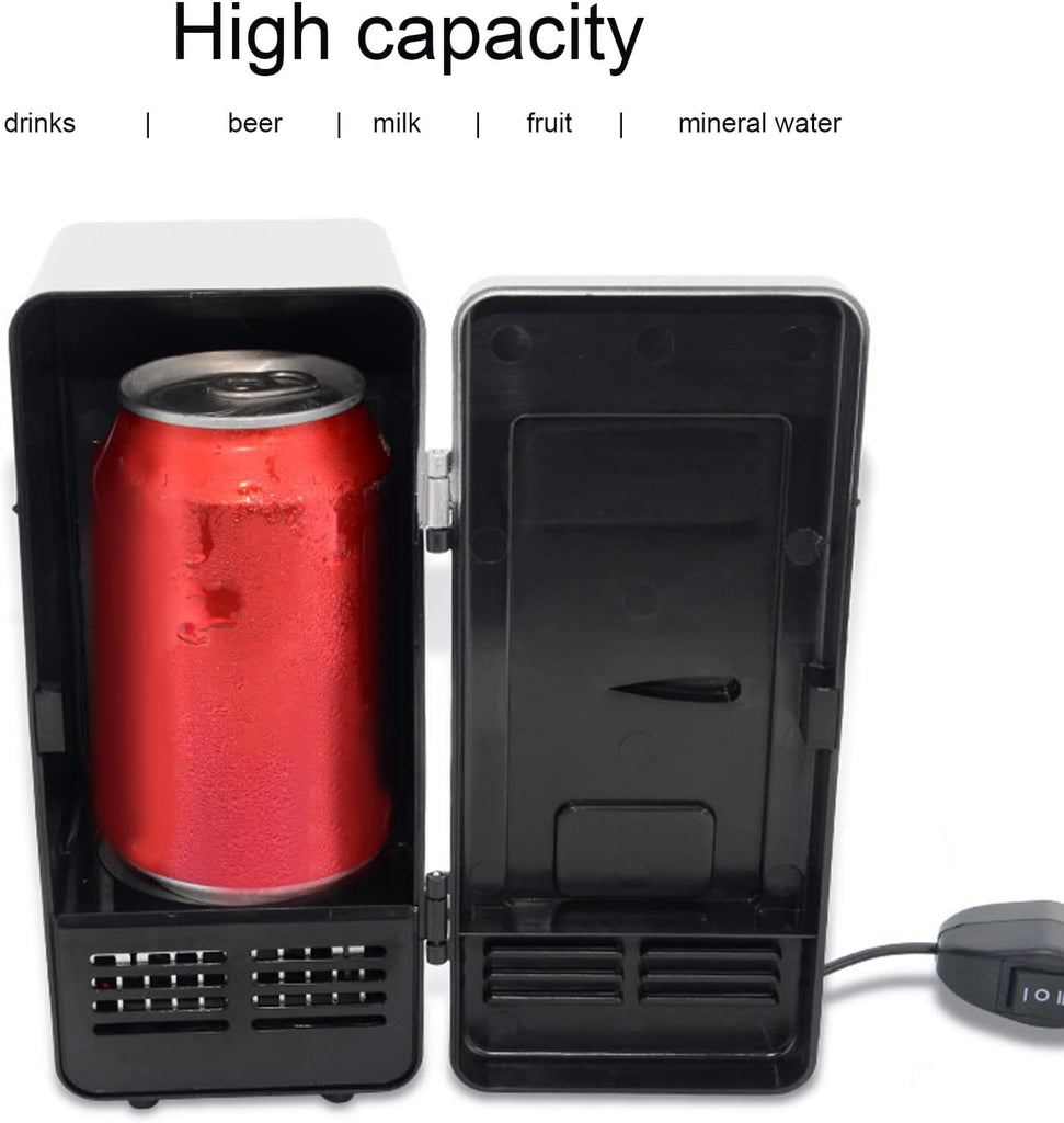 Mini Fridge for Bedroom, Portable Low Noise USB Fridge Cooler Single Can Car Refrigerator for Skincare, Beverage, Food