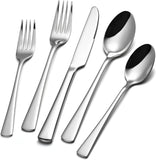 Silverware Set for 8, 40-Piece Forged 18/10 Stainless Steel Flatware Set, Mirror Finish Cutlery Set Dishwasher Safe
