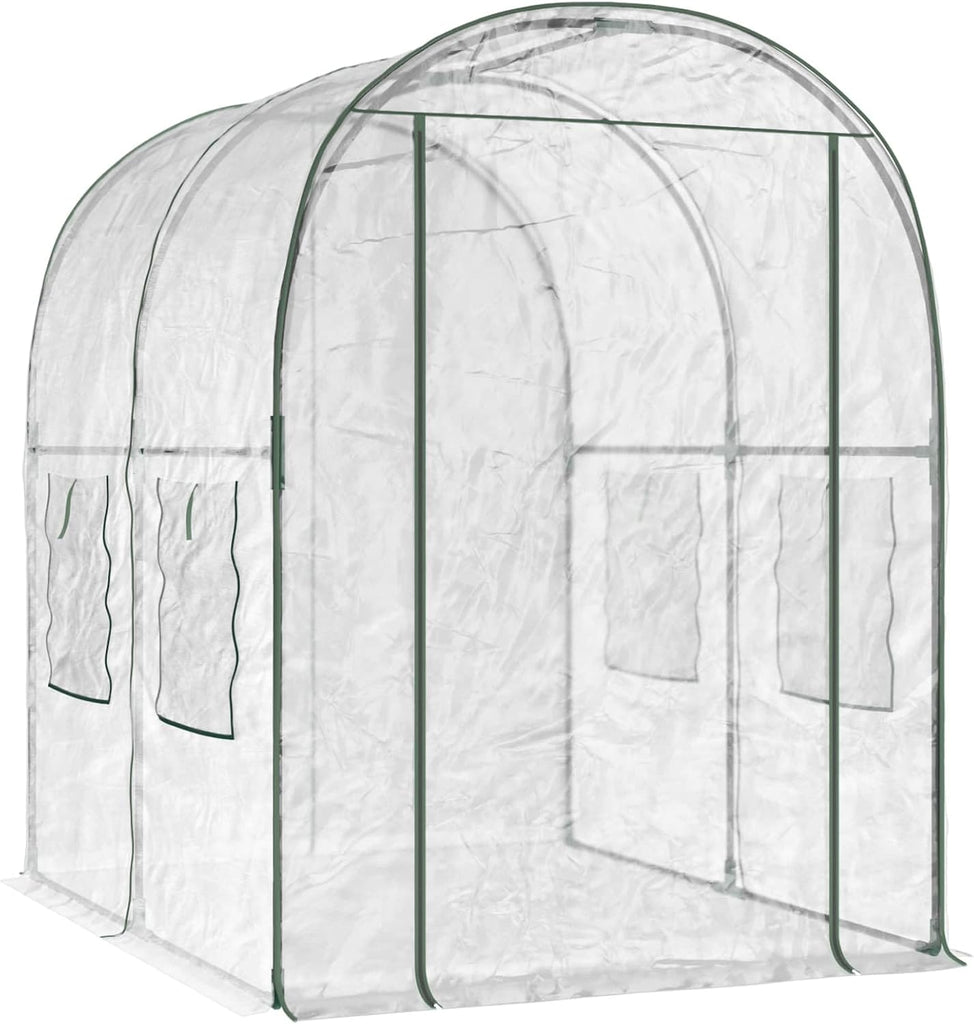 Portable Greenhouse Garden, PVC Plant Growing Cover with Powder-Coated Steel Frame, 62.99 x 78.74 x 75.79 in