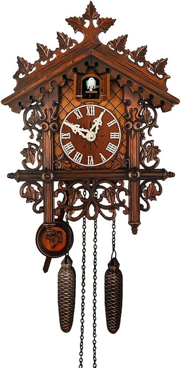 JoonieHouse Traditional Black Forest Cuckoo Clock, Newly Wood Coo Coo Clock Decorative Wall Clock with Pendulum and Chiming Function -...