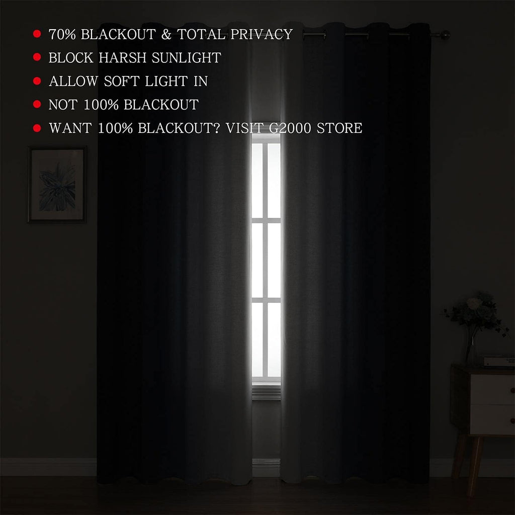 Blackout Curtains & Drapes for Bedroom Living Room Navy Blue and Greyish White Room Darkening Window