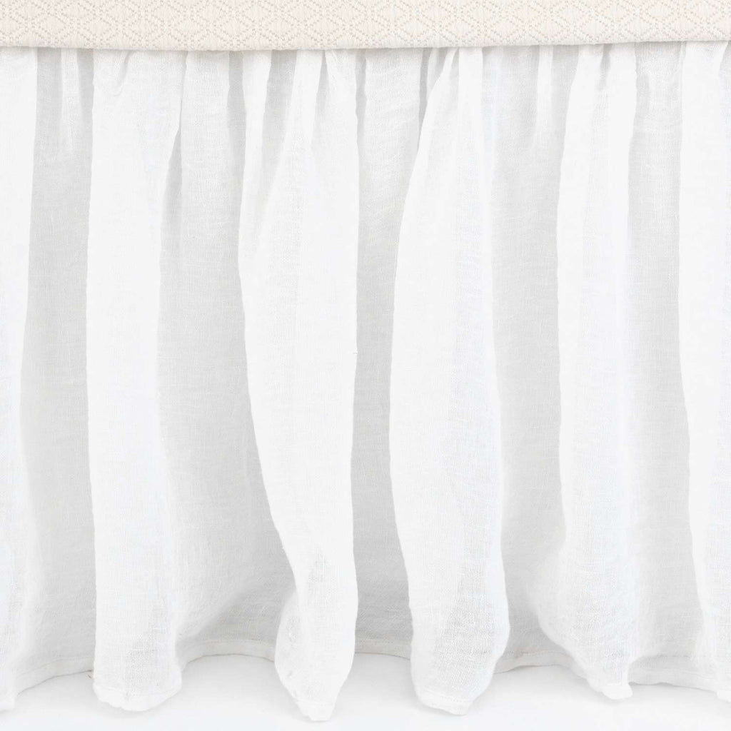 Savannah Linen Gauze White Solid Linen Bed Skirt