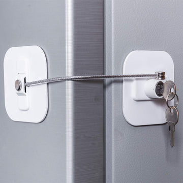 Fridge Lock,Refrigerator Locks,Freezer Lock with Key for Child Safety,Locks to Lock Fridge and Cabinets,White Fridge