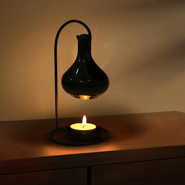 Hanging Cauldron Metal Wax Melt Essential Oil Burner Black, Essential Oils and Fragrance Scented Melter, Decorative