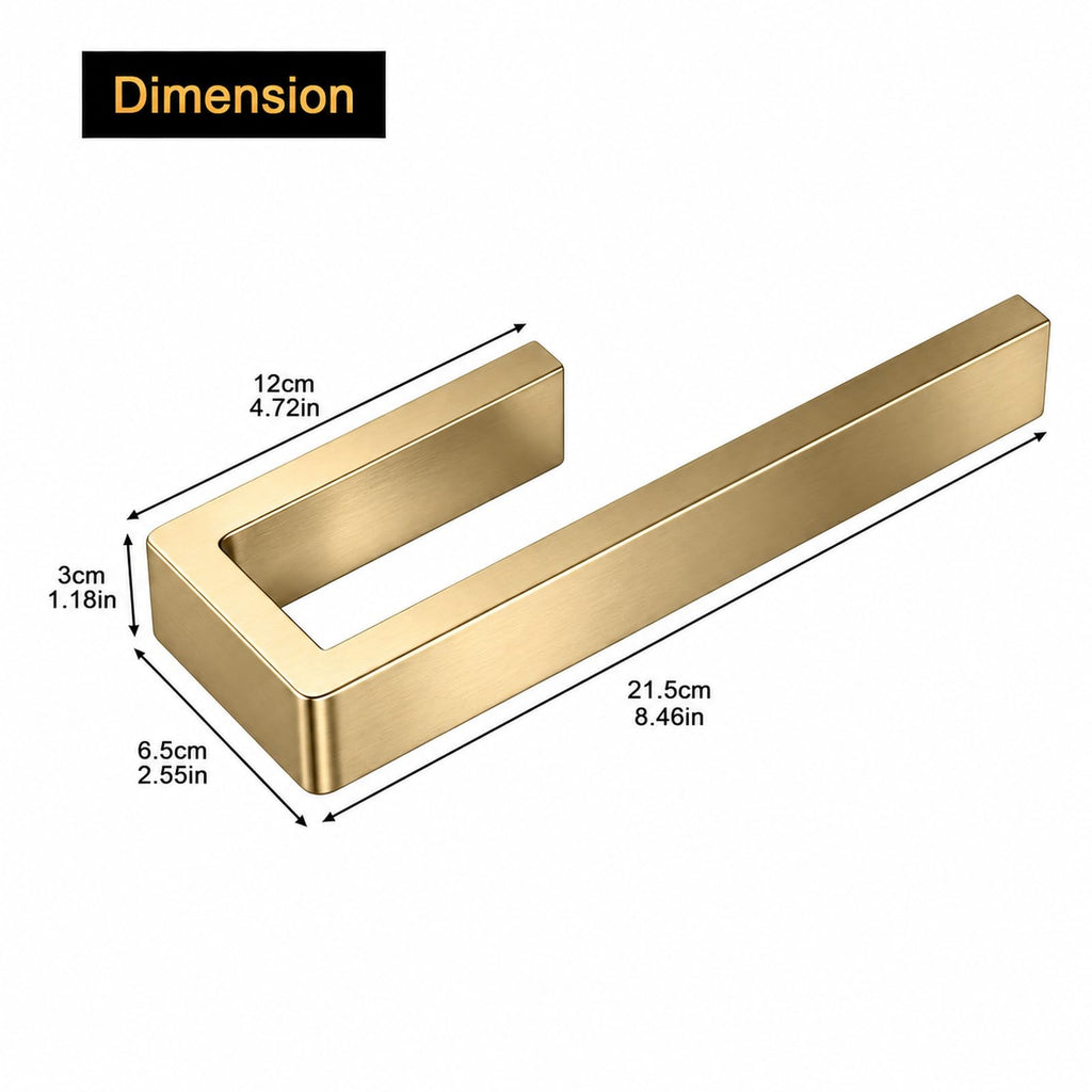 Gold Drill-Mounted Towel Holder for Wall, U Shaped, 1 Pack