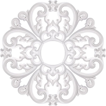 24" OD x 5" ID White Ceiling Medallion 4-Piece Set Ceiling Medallion for Chandelier Decoration, Quic
