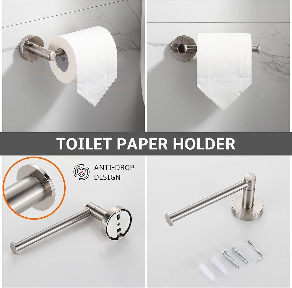 Bathroom Accessory Set Brushed Nickel 4-Pieces Bathroom Towel Rack 24 Inches Adjustable Bathroom Hardware Set