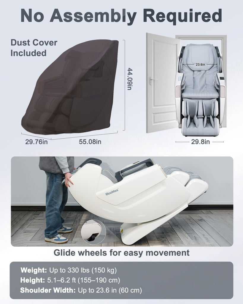 Massage Chair Full Body Zero Gravity 54" SL-Track Shiatsu Recliner | Body Scan, Adjustable 18 Modes, Auto Extending
