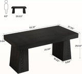 55-Inch Executive Desk, Thick Wood Office Computer Desk with Double Pedestal
