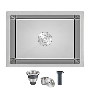 22"x18" Undermount Single Bowl Stainless Steel Brushed
