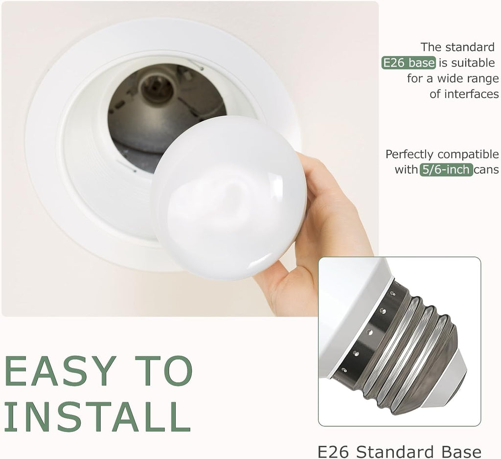 12 Pack BR30 Flood LED Light Bulbs 65W Equivalent, 7W Energy Efficient, Dimmable 800LM Bulbs 2700K Warm White, E26
