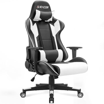 Gaming Chair, Office Chair High Back Computer Chair Leather Desk Chair Racing Executive Ergonomic Adjustable Swivel