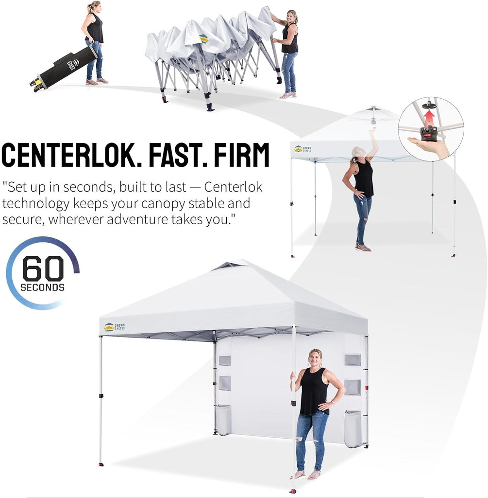 Canopy Tent 10x10 Pop Up Canopy Outdoor Shade with Pockets Sidewall