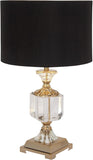 Deco 79 Crystal Room Table Lamp Accent Lamp with Gold Accents, Lamp 14" x 14" x 24", Black
