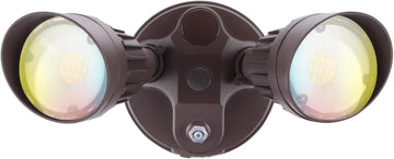 3CCT Dusk to Dawn LED Security Lights with Photocell, Bronze | Adjustable Dual-Head Flood Light Outdoor