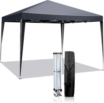 10x10 Pop Up Canopy Tent, Outdoor Portable Foldable Canopy Parties, EZ Up Gazebo with Carry Bag (Grey)
