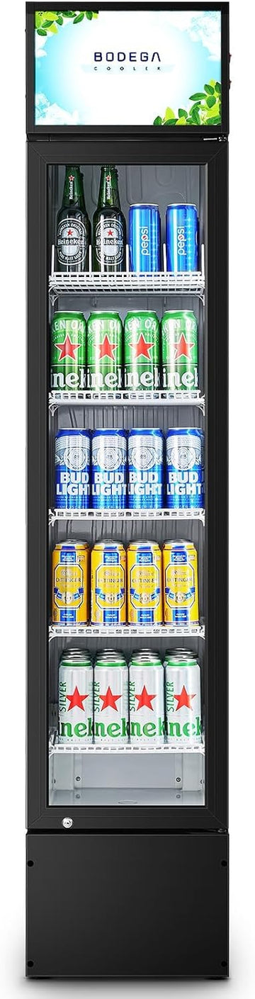 Commercial Merchandiser Refrigerator, 5.7 Cu.Ft Single Swing Glass Door Beverage Cooler