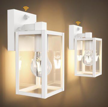 Dusk to Dawn Outdoor Light Fixtures, 2-Pack Sensor Porch Lights, Waterproof Exterior Wall Sconce Lighting Lamp