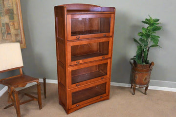 Mission Quarter Sawn Oak 4 Stack Barrister Bookcase - Wanlut