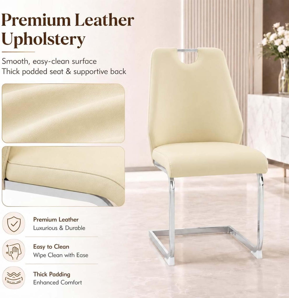 Dining Room Chairs Set of 4, Silla De Comedor, Modern Dining Chairs Set of 4 with Leather,Geometric Tufted Back